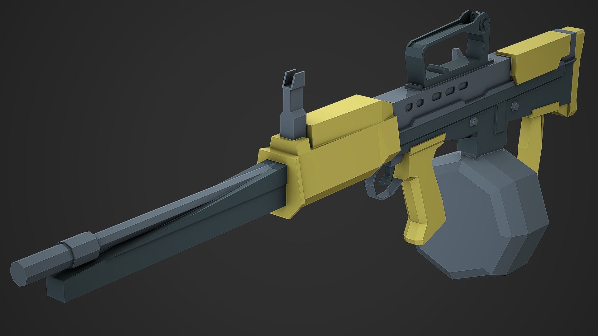 Stylized L86A2 Low Poly Mobile Ready Low-poly 3D model_2