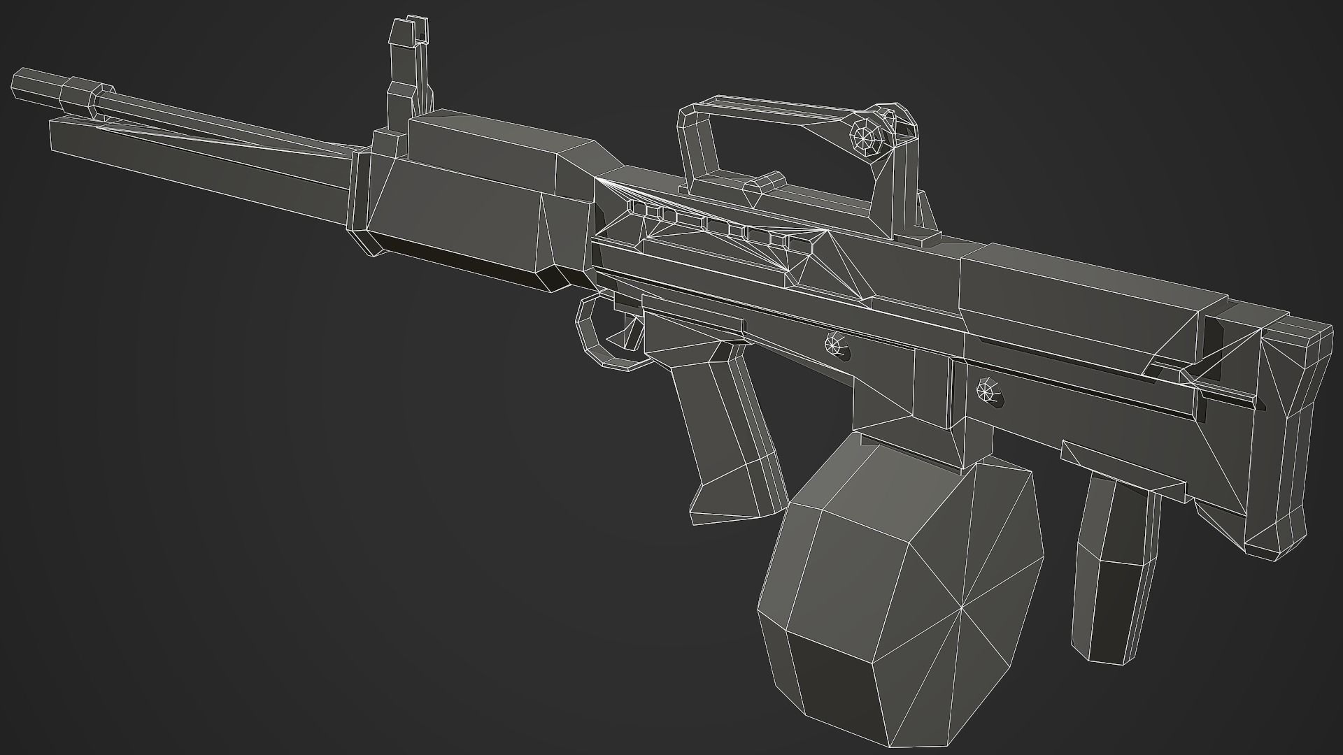Stylized L86A2 Low Poly Mobile Ready Low-poly 3D model_6