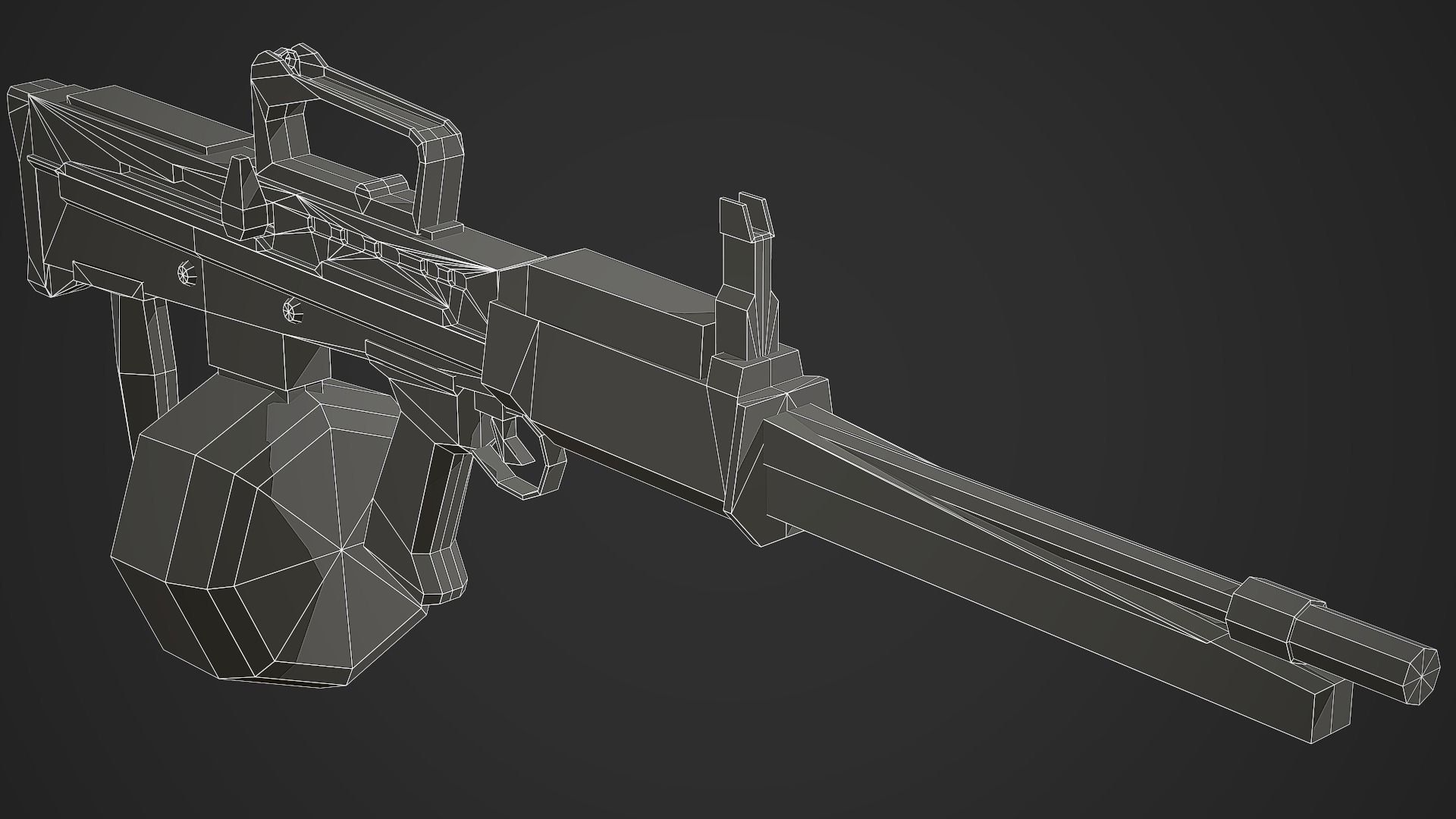 Stylized L86A2 Low Poly Mobile Ready Low-poly 3D model_7