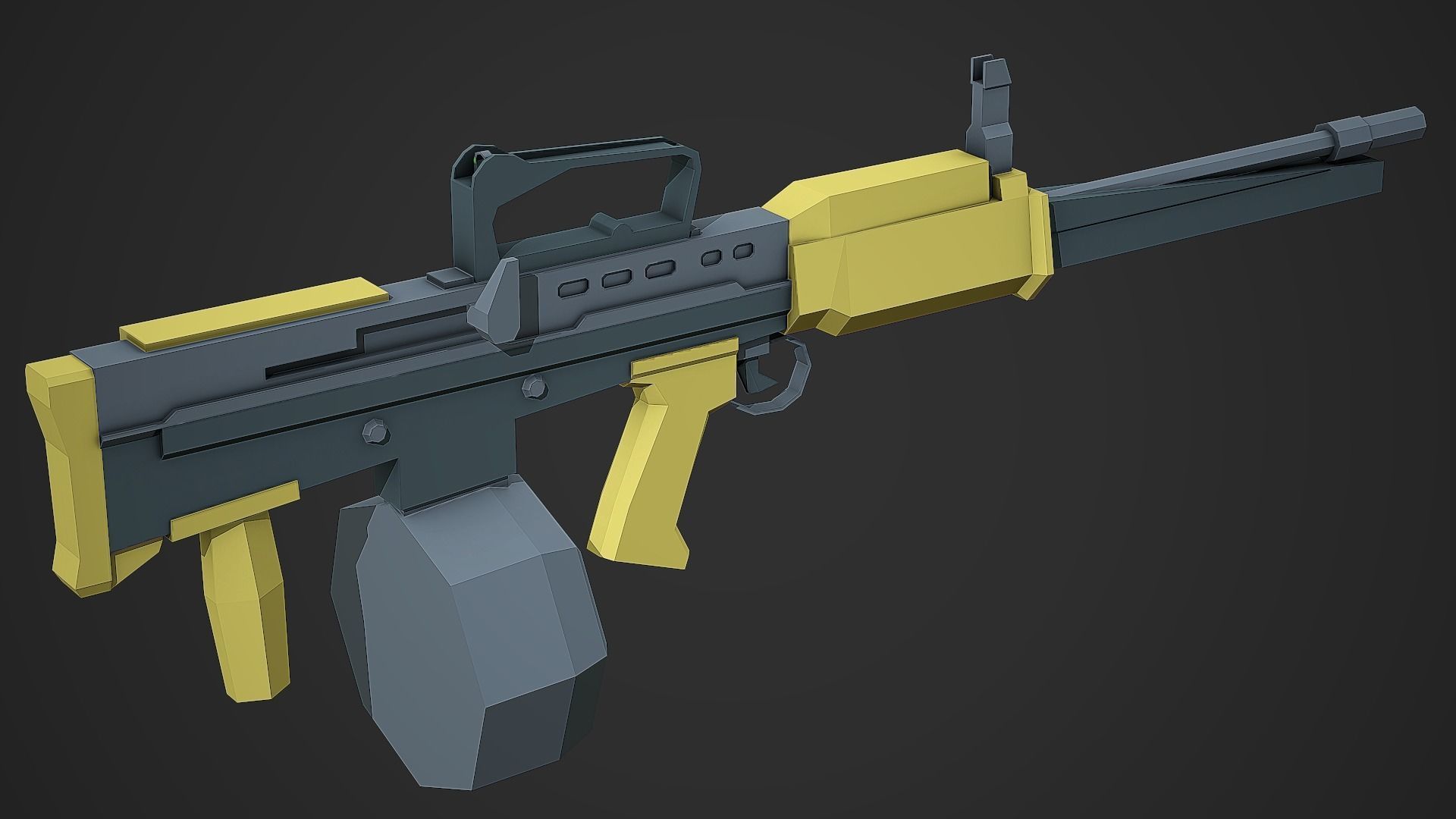 Stylized L86A2 Low Poly Mobile Ready Low-poly 3D model_1