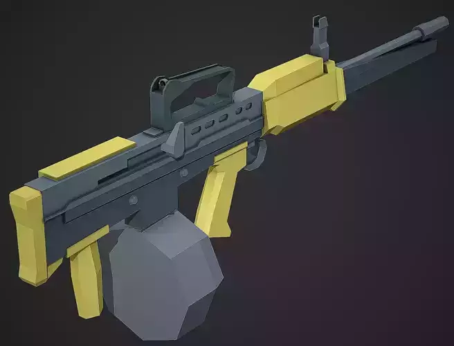 Stylized L86A2 Low Poly Mobile Ready Low-poly 3D model