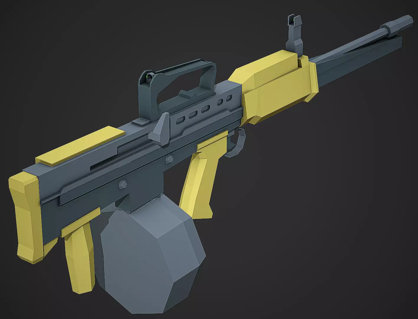 Stylized L86A2 Low Poly Mobile Ready Low-poly 3D model_0