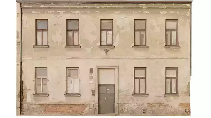 Derelict wall-3 Low-poly 3D model