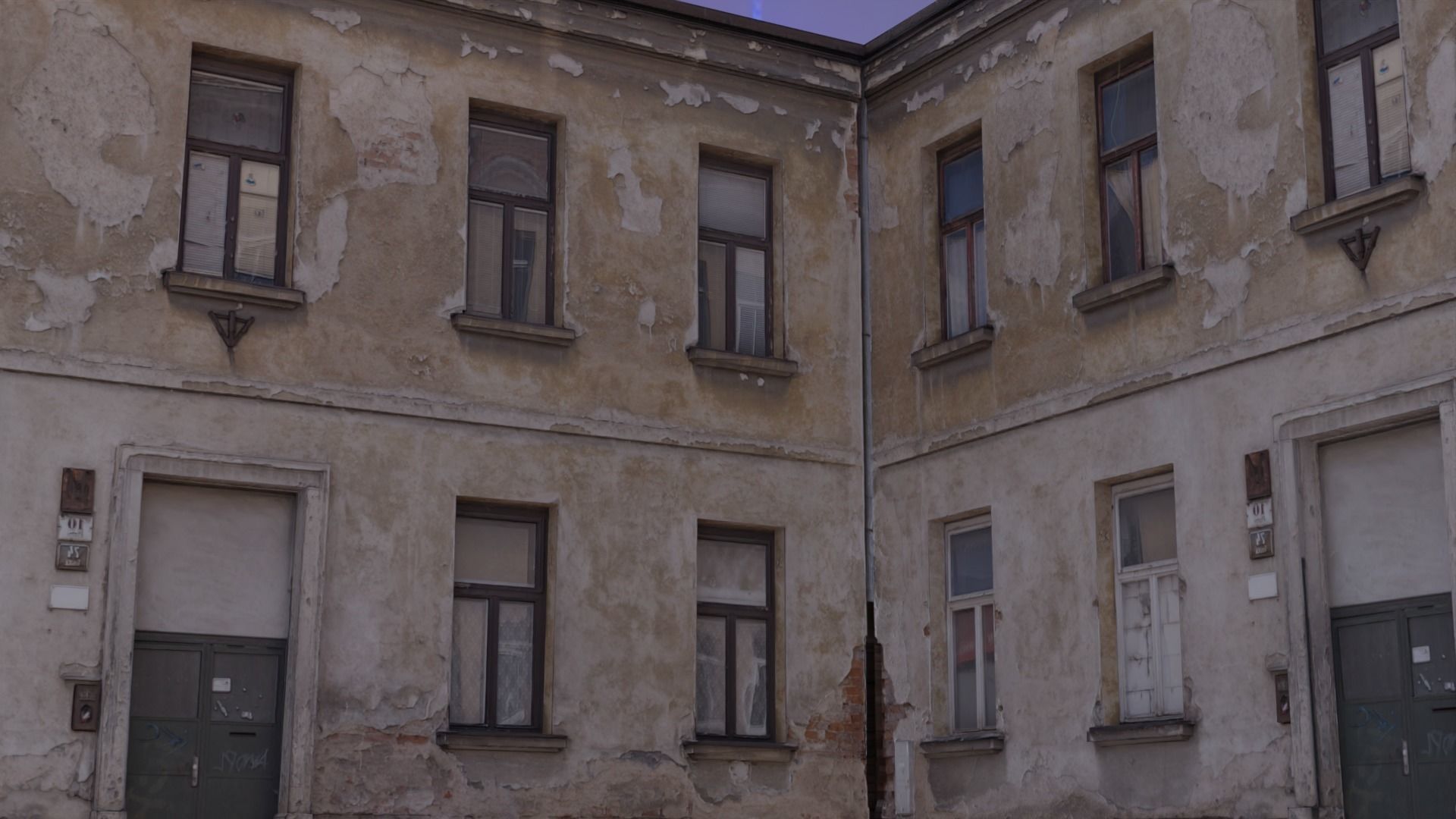 Derelict wall-3 Low-poly 3D model_1