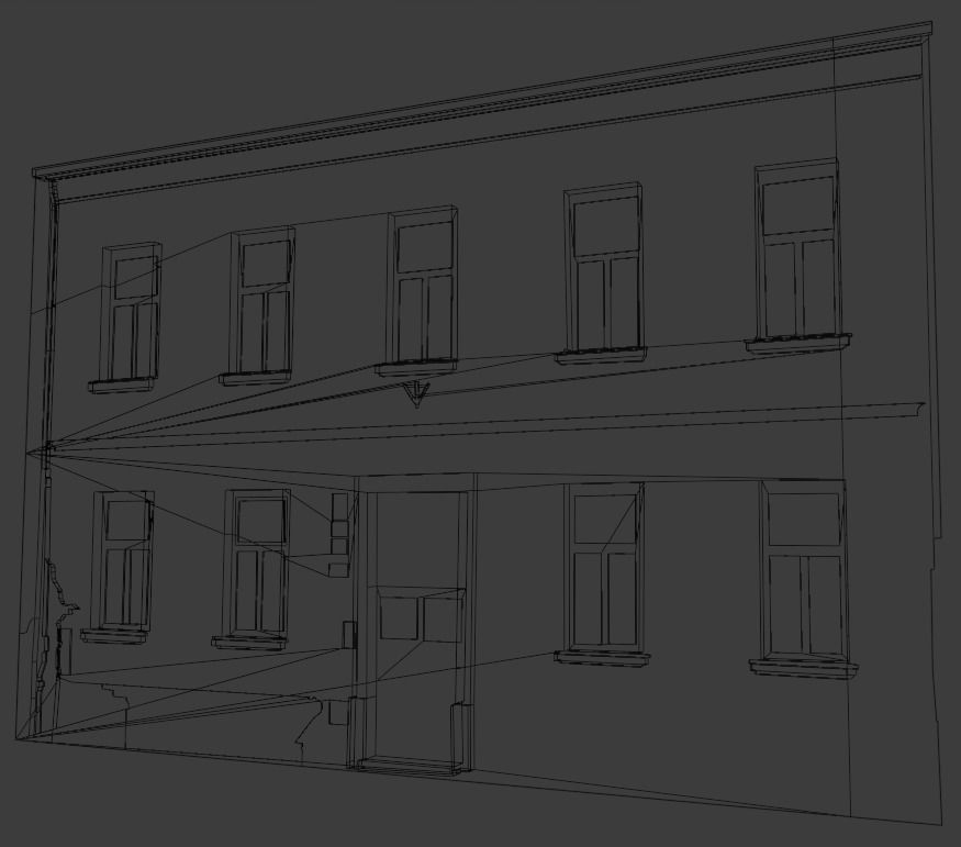 Derelict wall-3 Low-poly 3D model_5