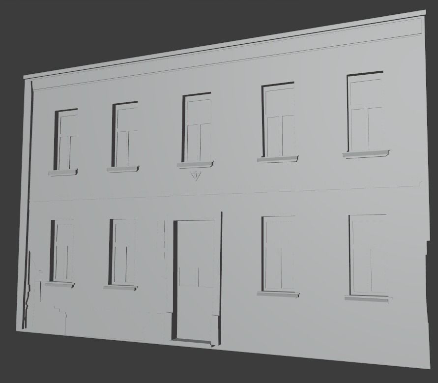 Derelict wall-3 Low-poly 3D model_4