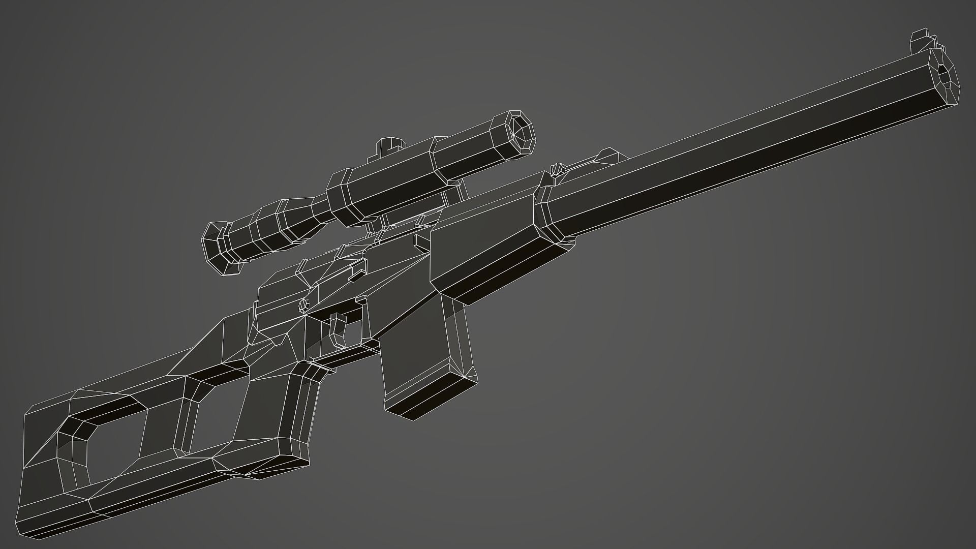 Stylized VSS Vintorez Low Poly Mobile Ready Low-poly 3D model_7
