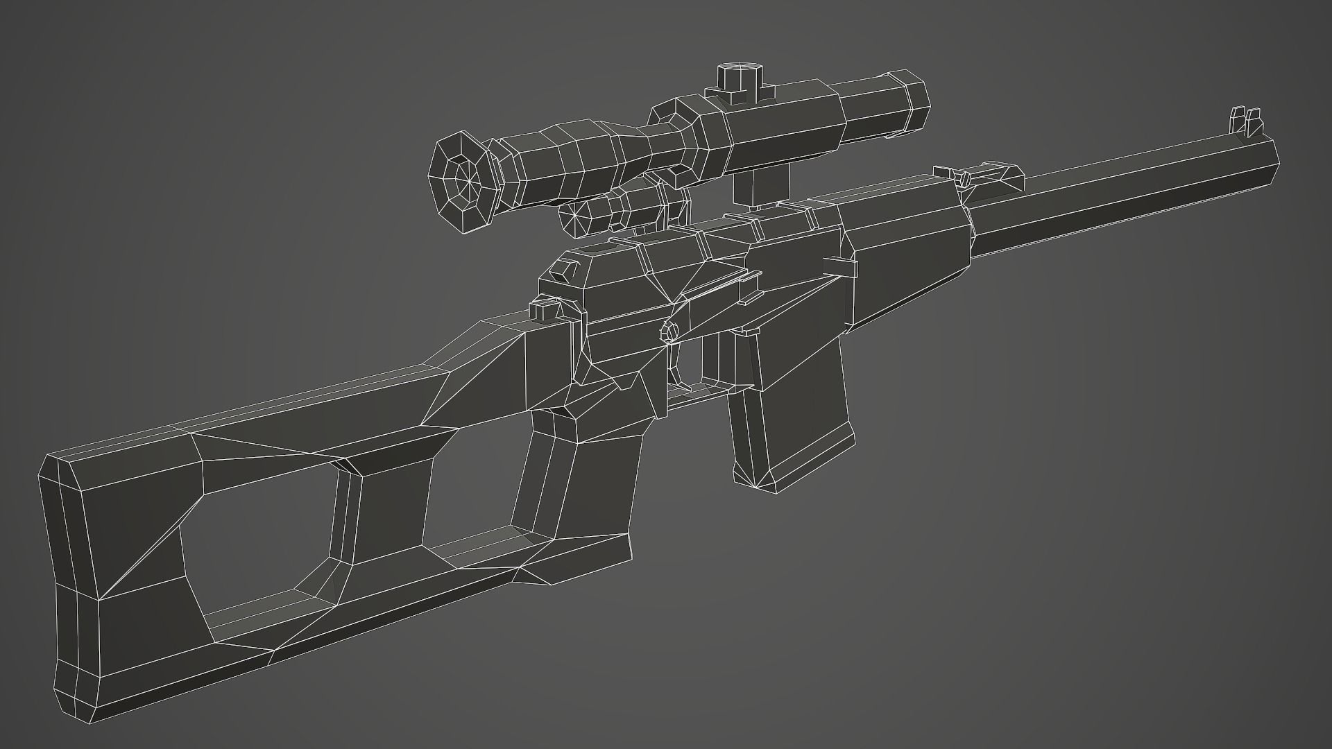 Stylized VSS Vintorez Low Poly Mobile Ready Low-poly 3D model_6