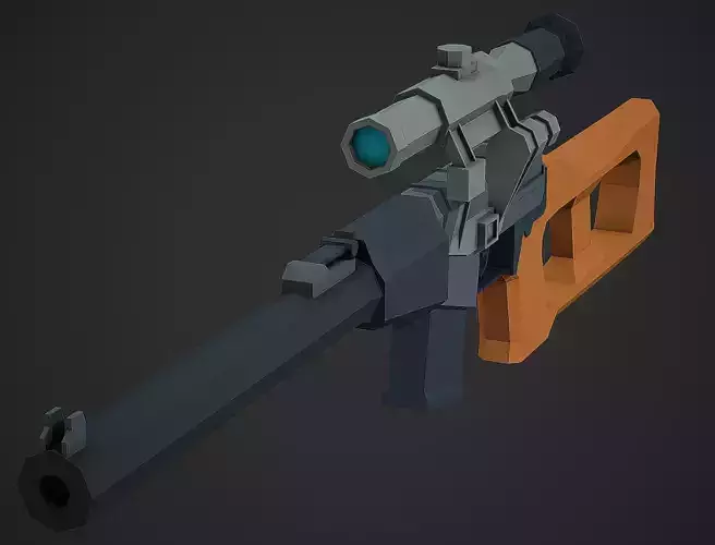 Stylized VSS Vintorez Low Poly Mobile Ready