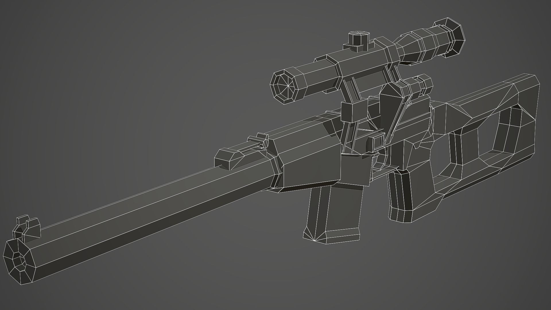 Stylized VSS Vintorez Low Poly Mobile Ready Low-poly 3D model_8
