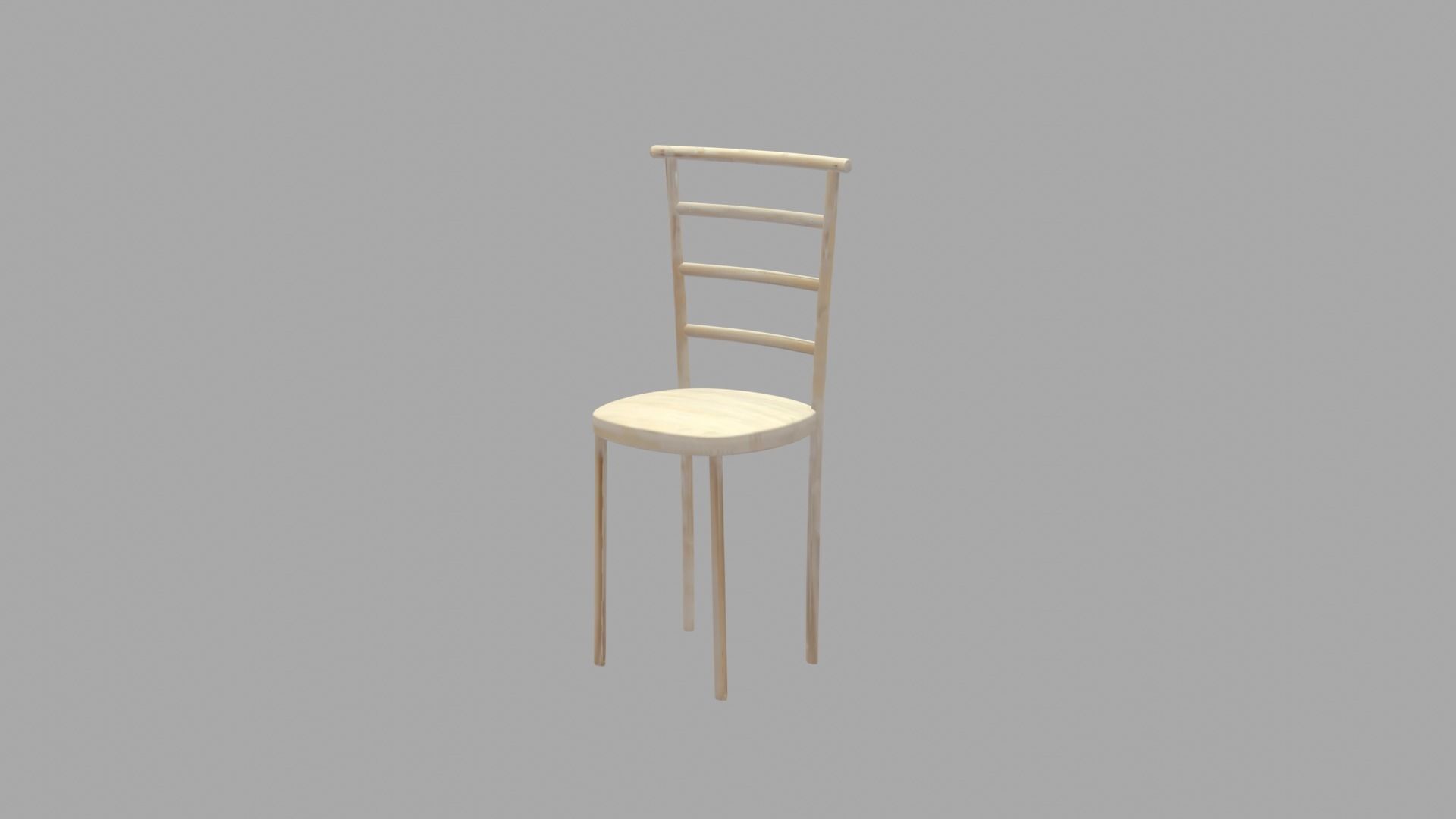 Wooden Chair Low-poly 3D model_5