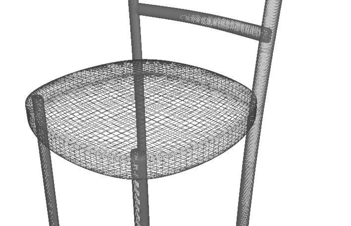 Wooden Chair Low-poly 3D model_7