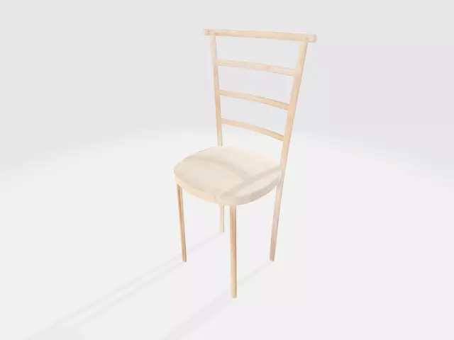 Wooden Chair Low-poly 3D model_0