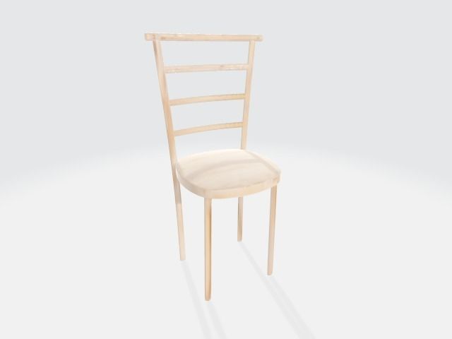 Wooden Chair Low-poly 3D model_1