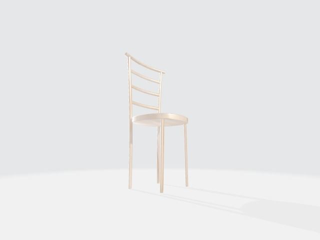 Wooden Chair Low-poly 3D model_4
