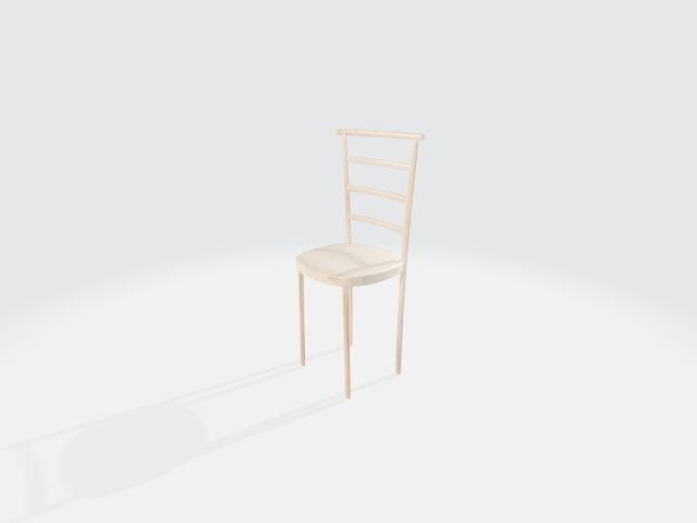 Wooden Chair Low-poly 3D model_2