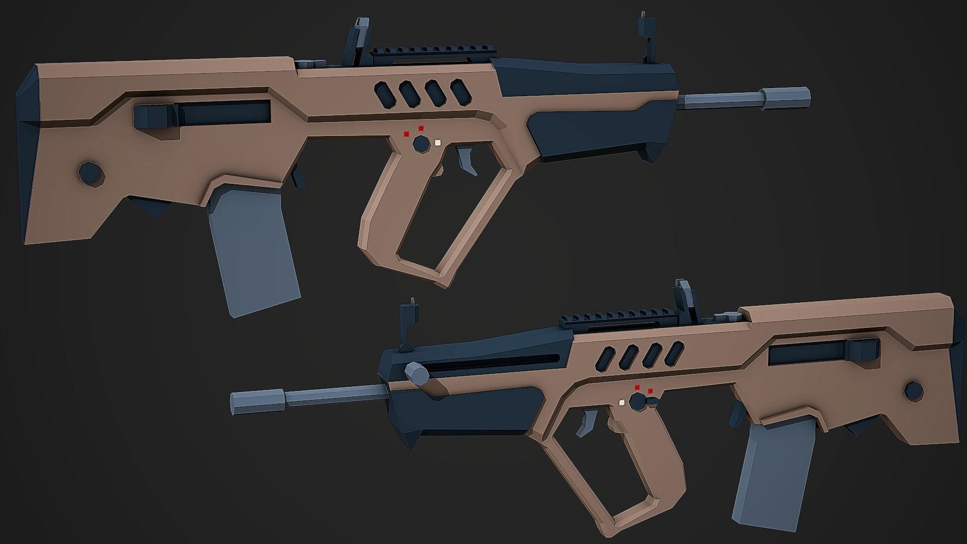 Stylized Tar-21 Low Poly Mobile Ready Low-poly 3D model_3