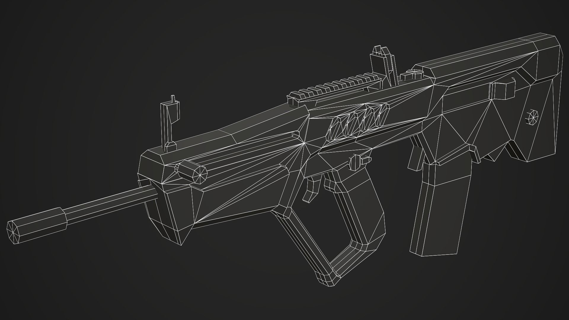 Stylized Tar-21 Low Poly Mobile Ready Low-poly 3D model_6