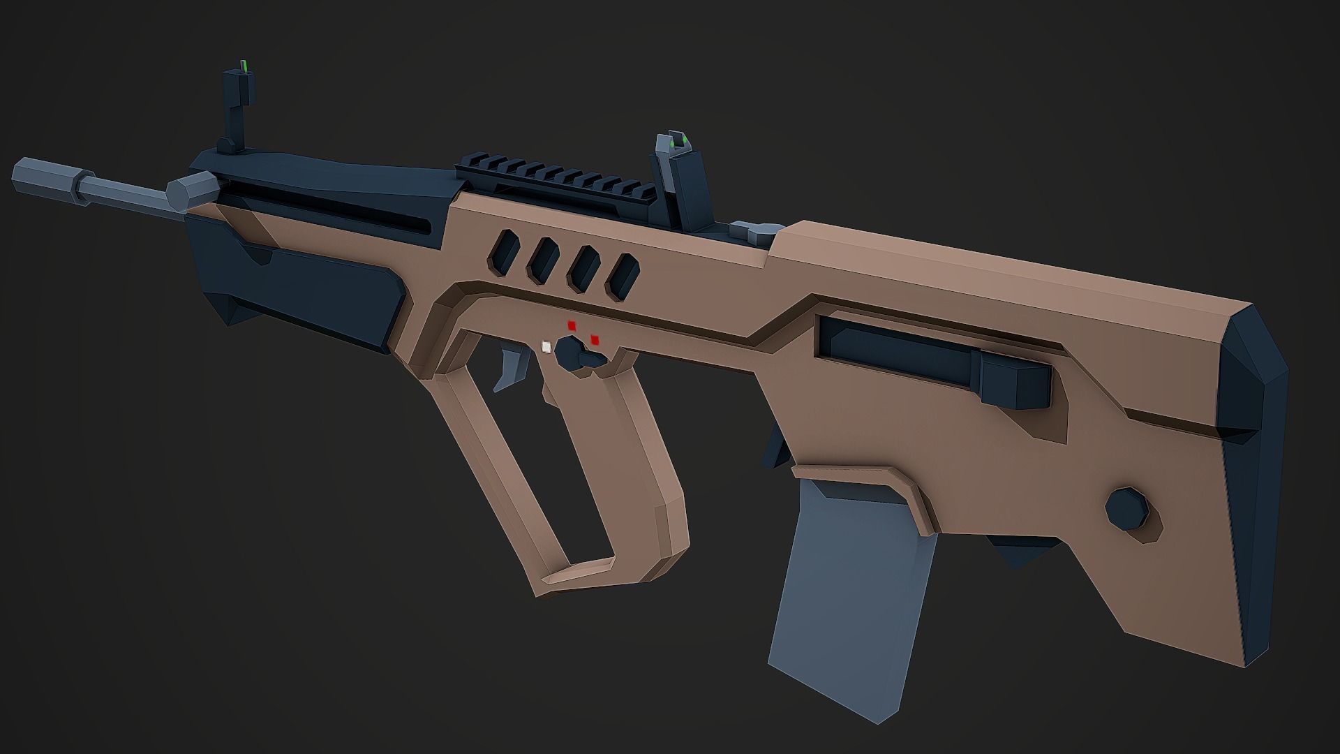 Stylized Tar-21 Low Poly Mobile Ready Low-poly 3D model_1