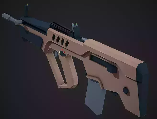 Stylized Tar-21 Low Poly Mobile Ready Low-poly 3D model