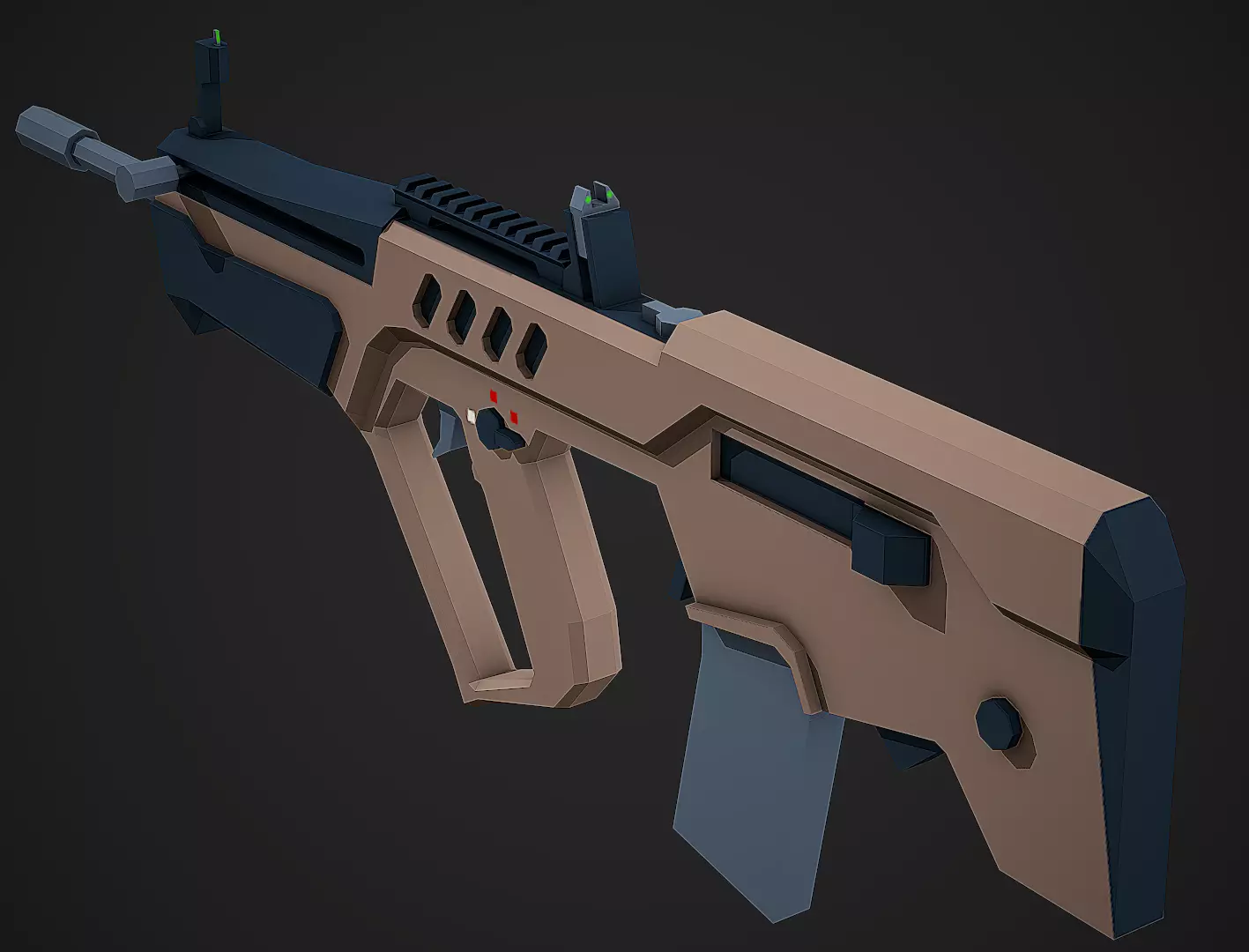 Stylized Tar-21 Low Poly Mobile Ready Low-poly 3D model_0