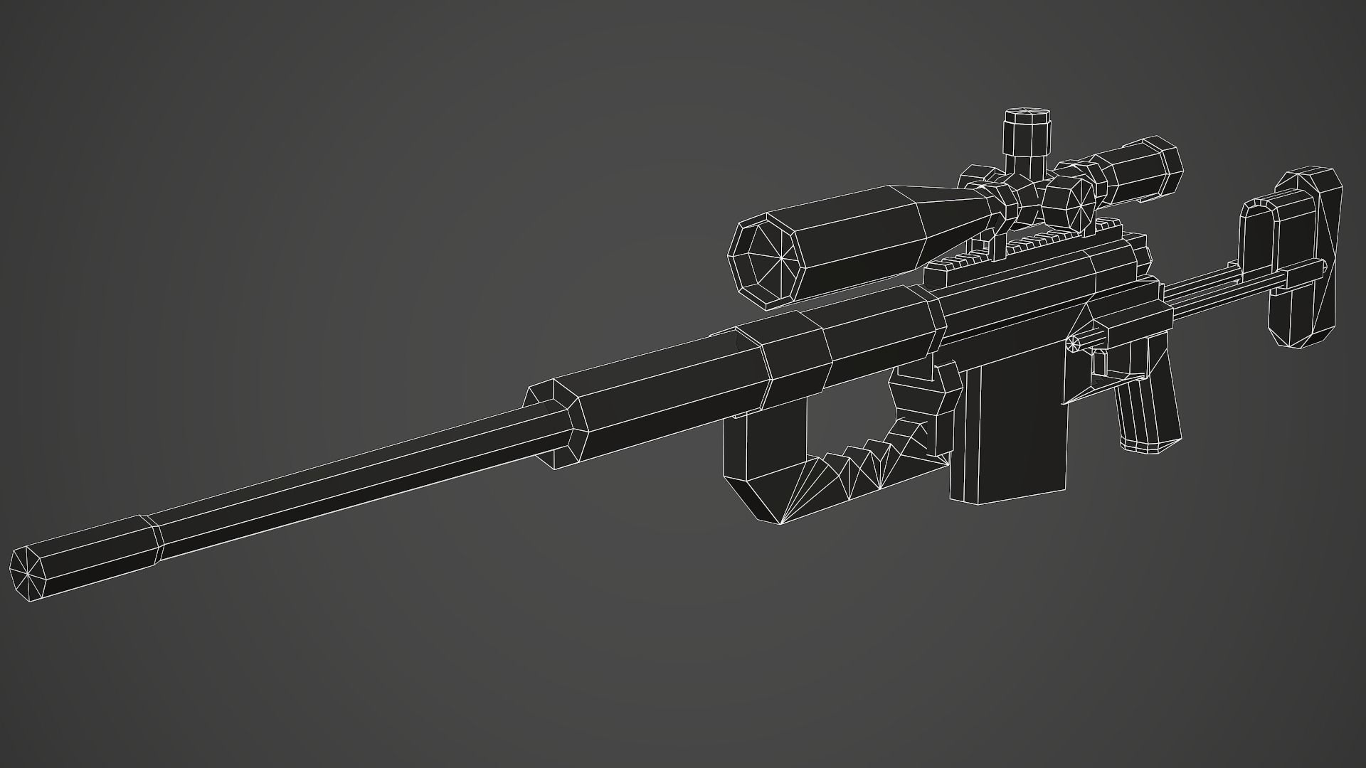 Stylized Cheytac M200 Low Poly Mobile Ready Low-poly 3D model_7