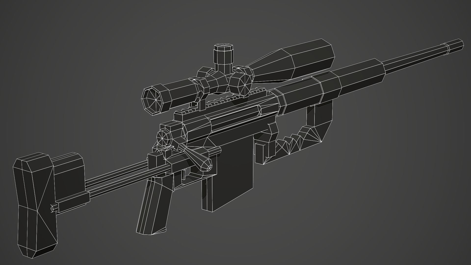 Stylized Cheytac M200 Low Poly Mobile Ready Low-poly 3D model_6