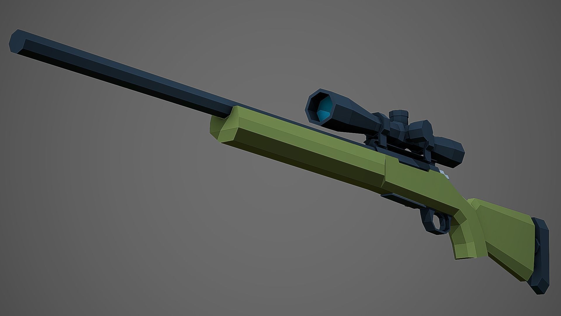 Stylized M24 Sniper Rifle Low Poly Mobile Ready Low-poly 3D model_2