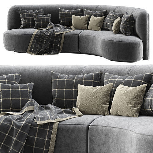 Annabel velour round sofa VS09  3D model