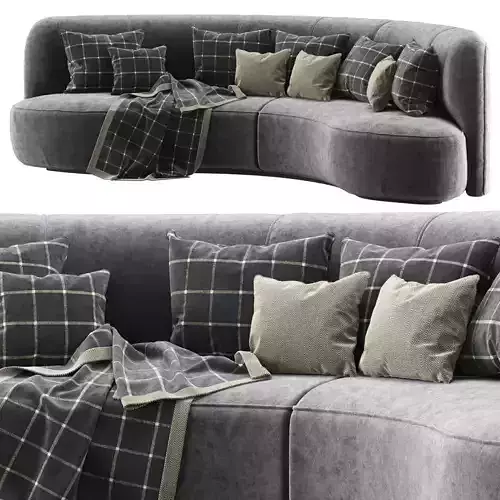 Annabel velour round sofa VS09  3D model