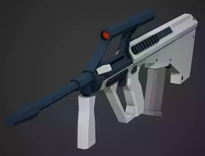 Stylized Steyr Aug A1 Low Poly Mobile Ready Low-poly 3D model