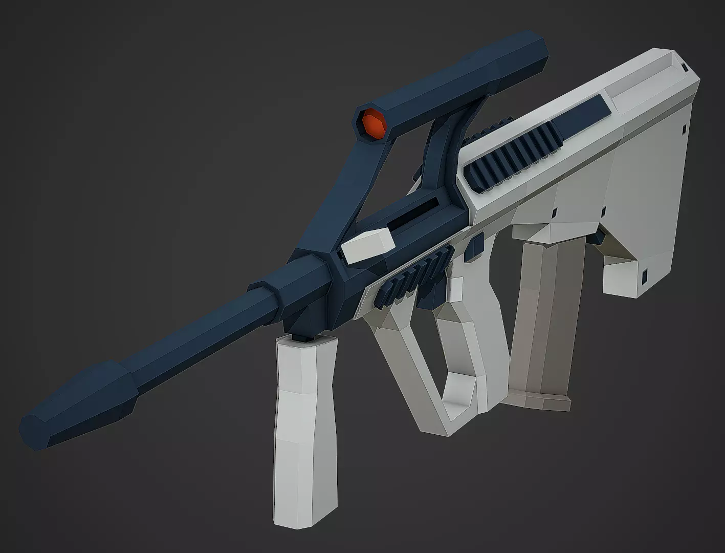 Stylized Steyr Aug A1 Low Poly Mobile Ready Low-poly 3D model_0