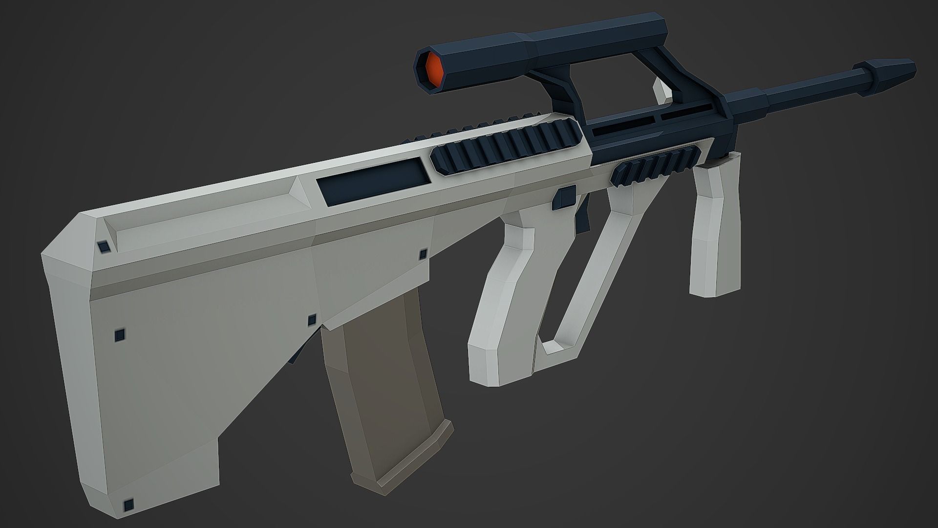 Stylized Steyr Aug A1 Low Poly Mobile Ready Low-poly 3D model_2