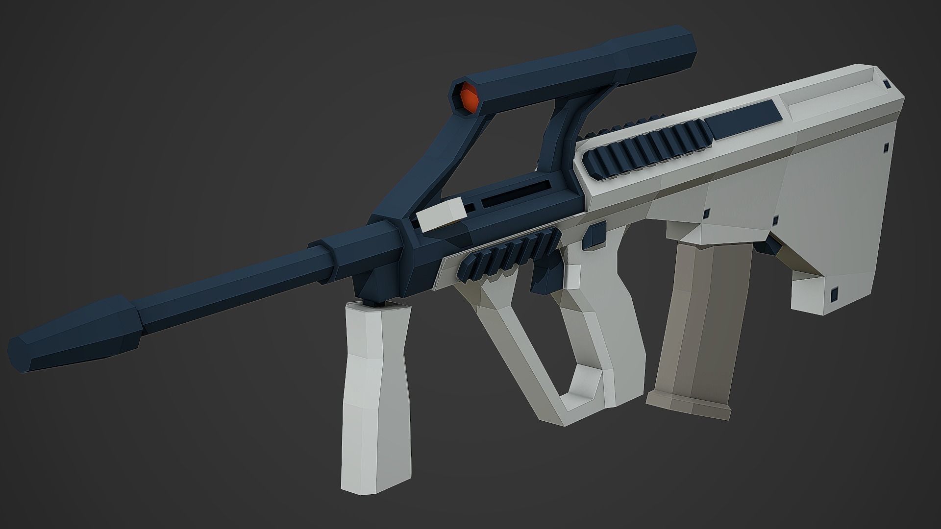 Stylized Steyr Aug A1 Low Poly Mobile Ready Low-poly 3D model_1