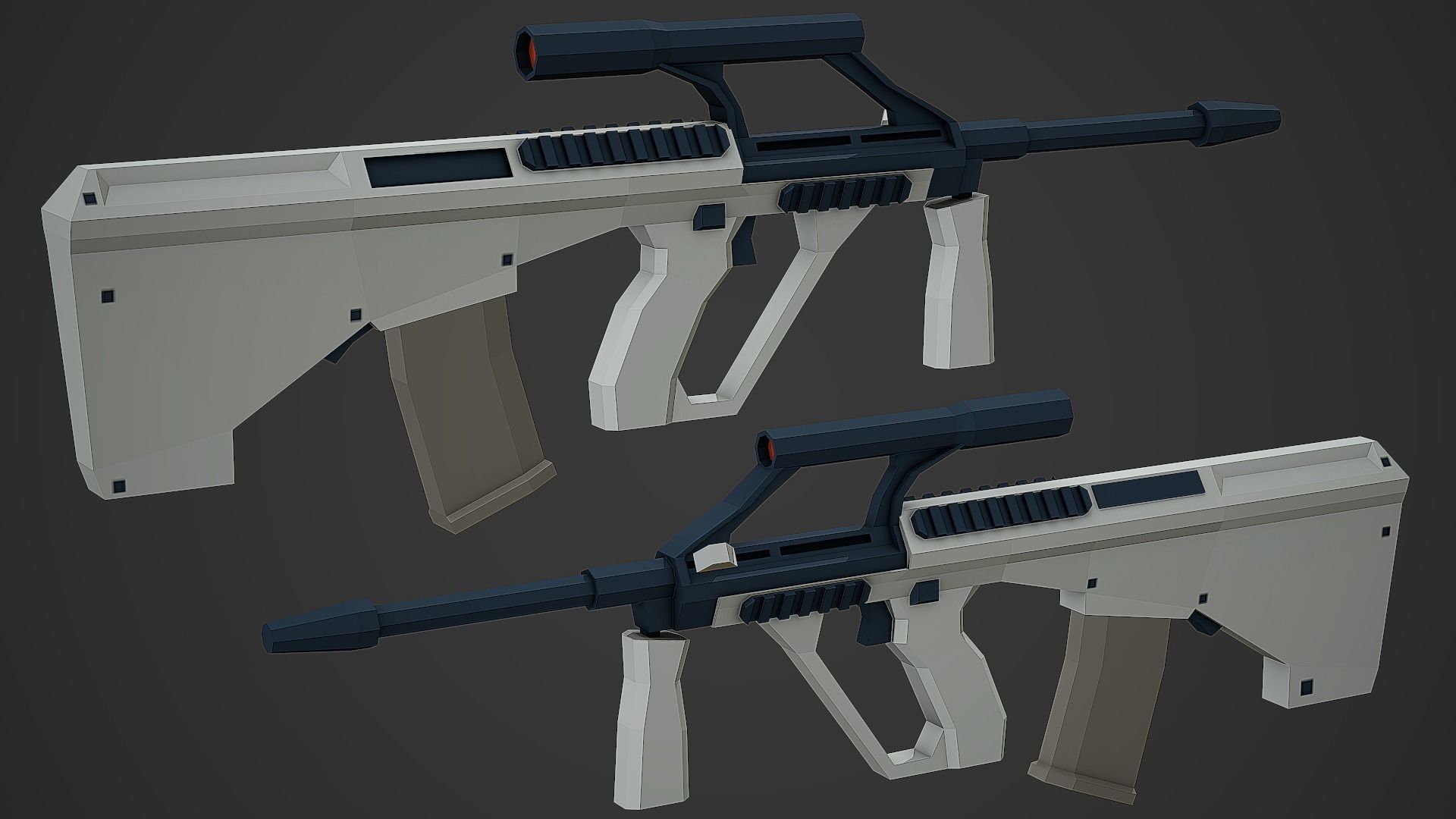 Stylized Steyr Aug A1 Low Poly Mobile Ready Low-poly 3D model_3