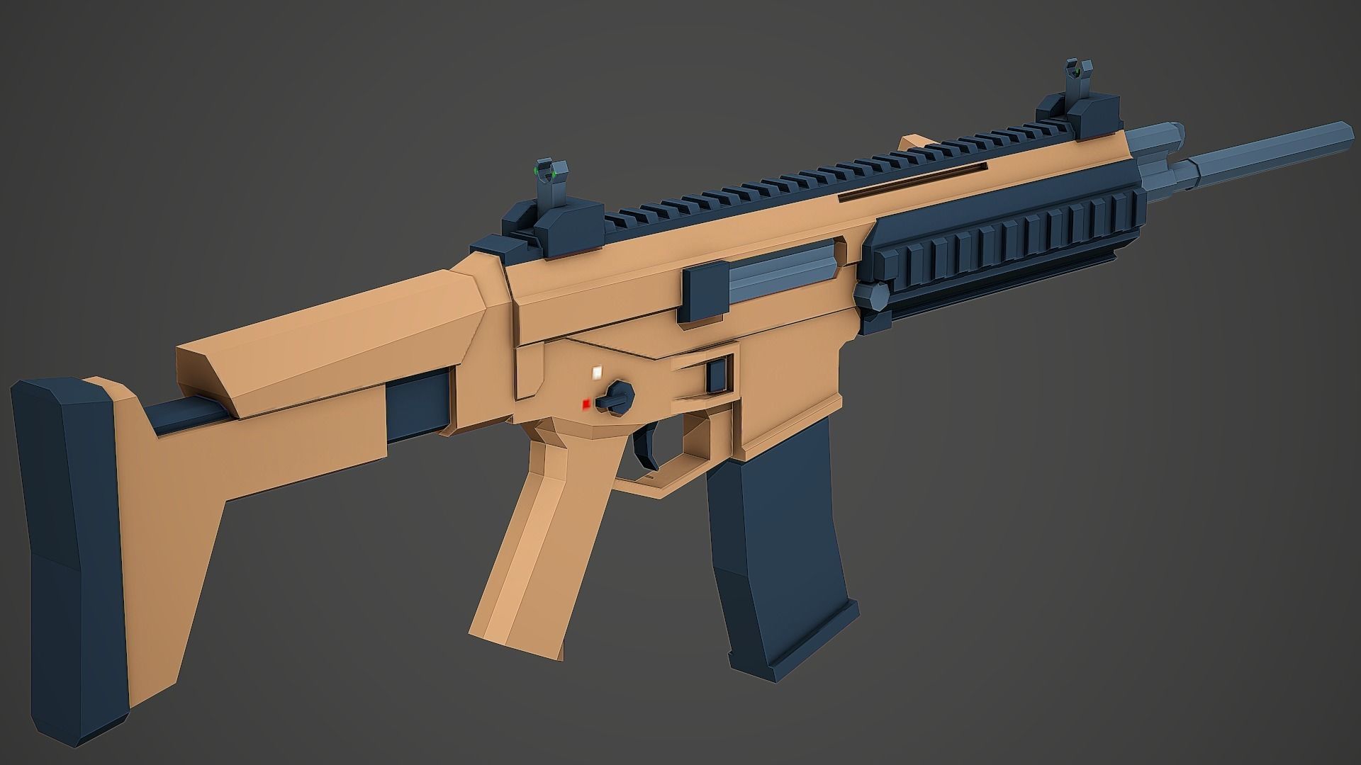 Stylized Bushmaster ACR Rifle Low Poly Mobile Ready Low-poly 3D model_1