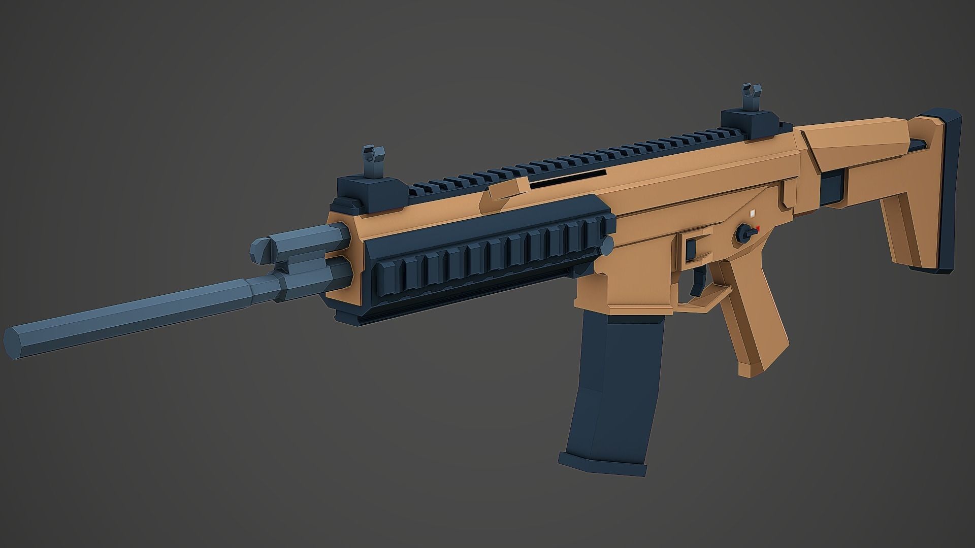 Stylized Bushmaster ACR Rifle Low Poly Mobile Ready Low-poly 3D model_2