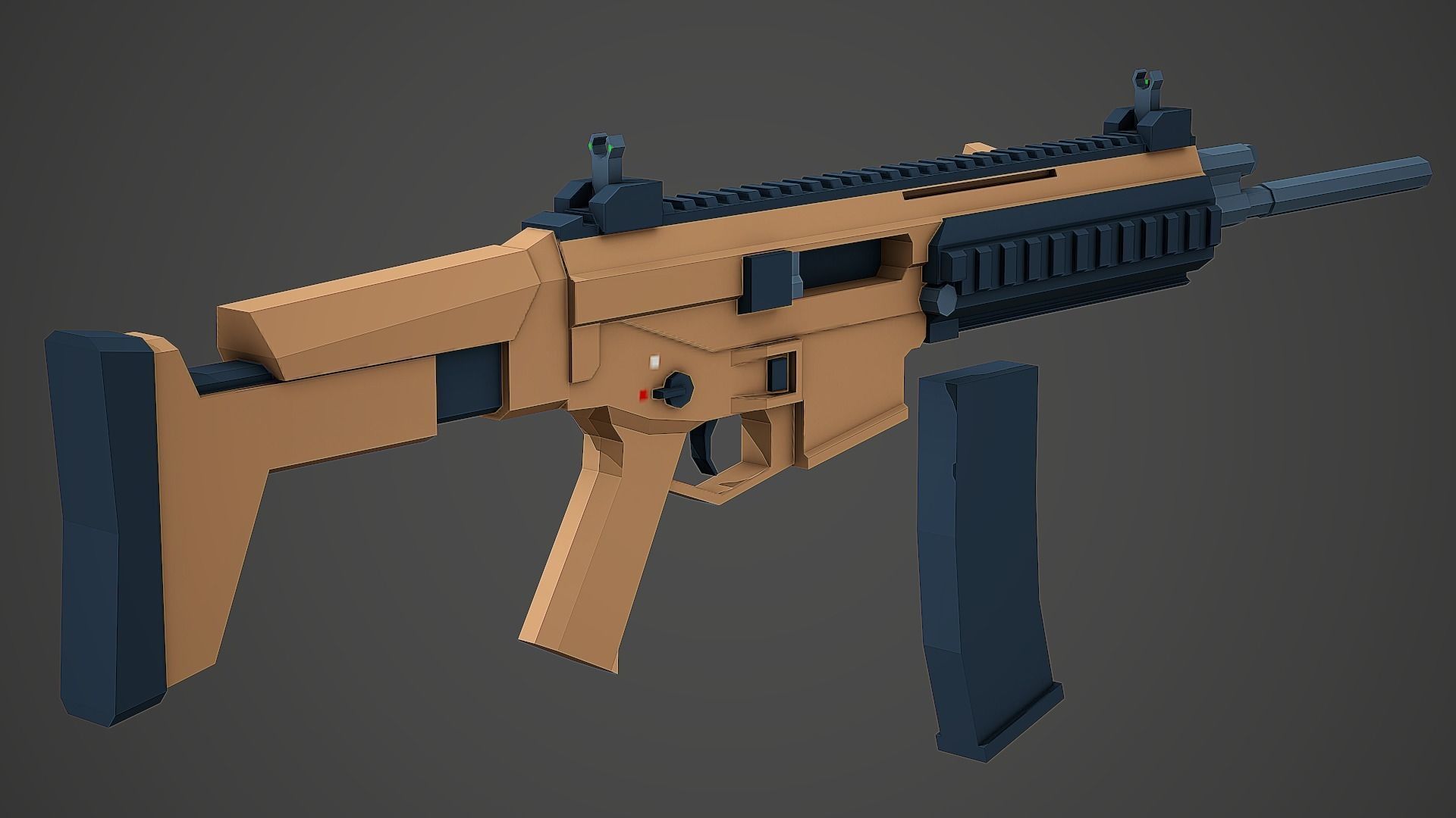 Stylized Bushmaster ACR Rifle Low Poly Mobile Ready Low-poly 3D model_4