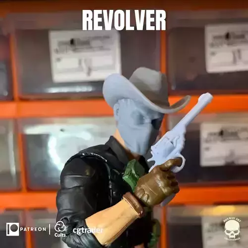 REVOLVER SCALE 1 12 FOR ACTION FIGURES Free 3D print model