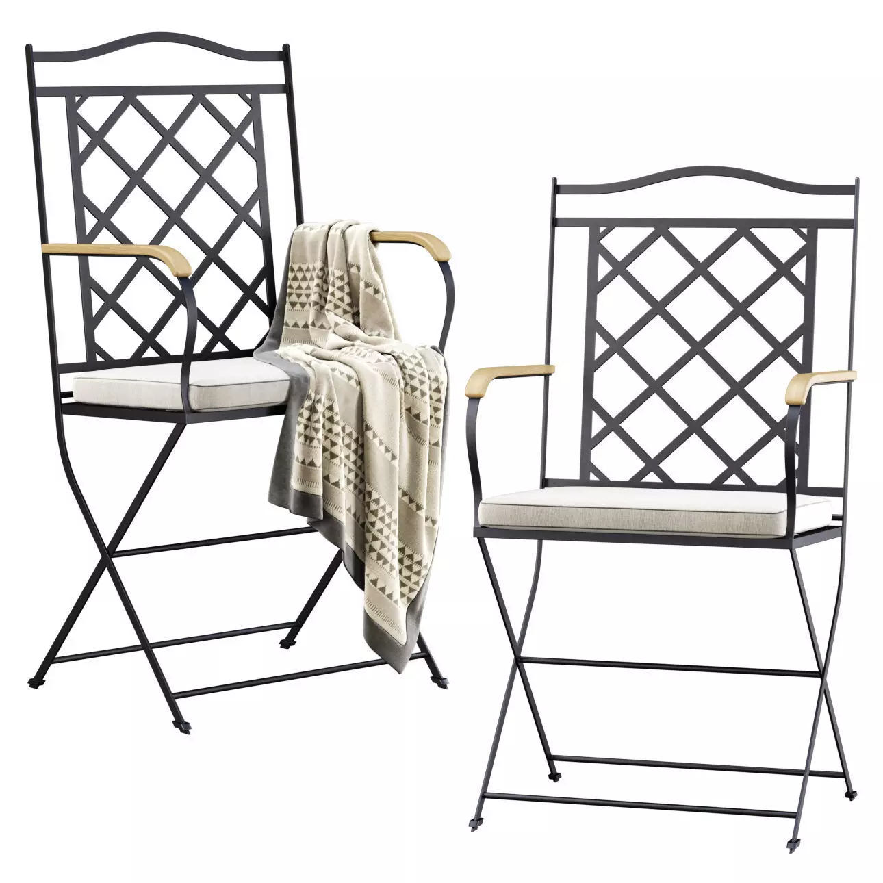 Manutti St-Tropez Dining Chair  Low-poly 3D model_0