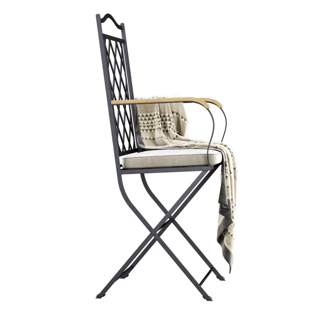 Manutti St-Tropez Dining Chair  Low-poly 3D model_3