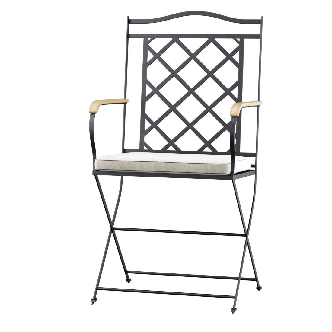 Manutti St-Tropez Dining Chair  Low-poly 3D model_2