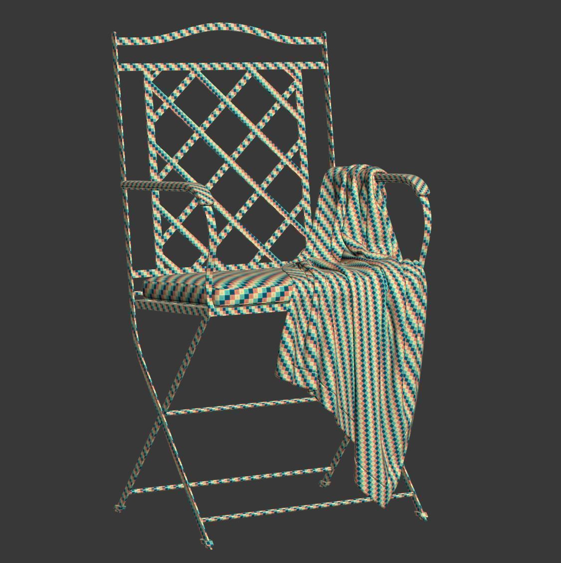 Manutti St-Tropez Dining Chair  Low-poly 3D model_6