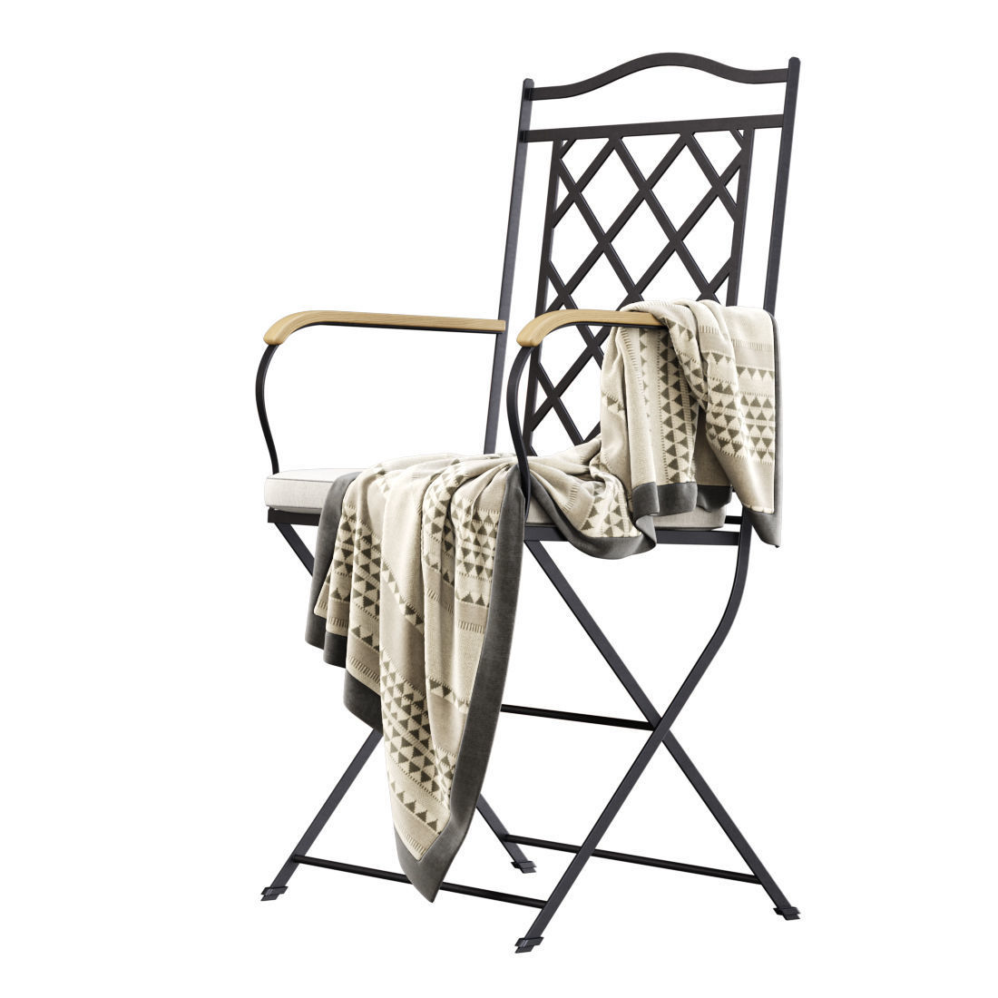 Manutti St-Tropez Dining Chair  Low-poly 3D model_5