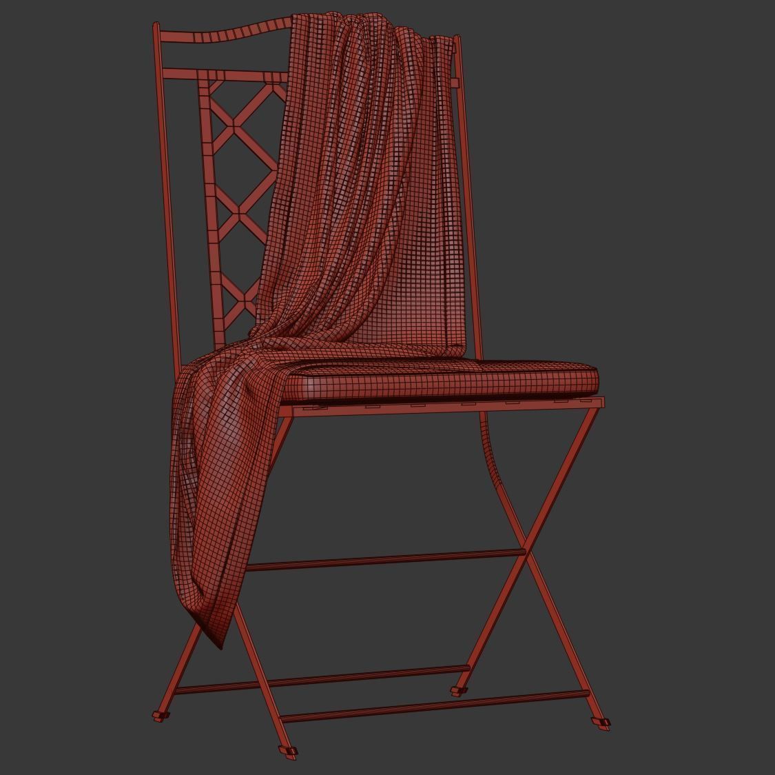 Manutti St-Tropez Chair  Low-poly 3D model_4
