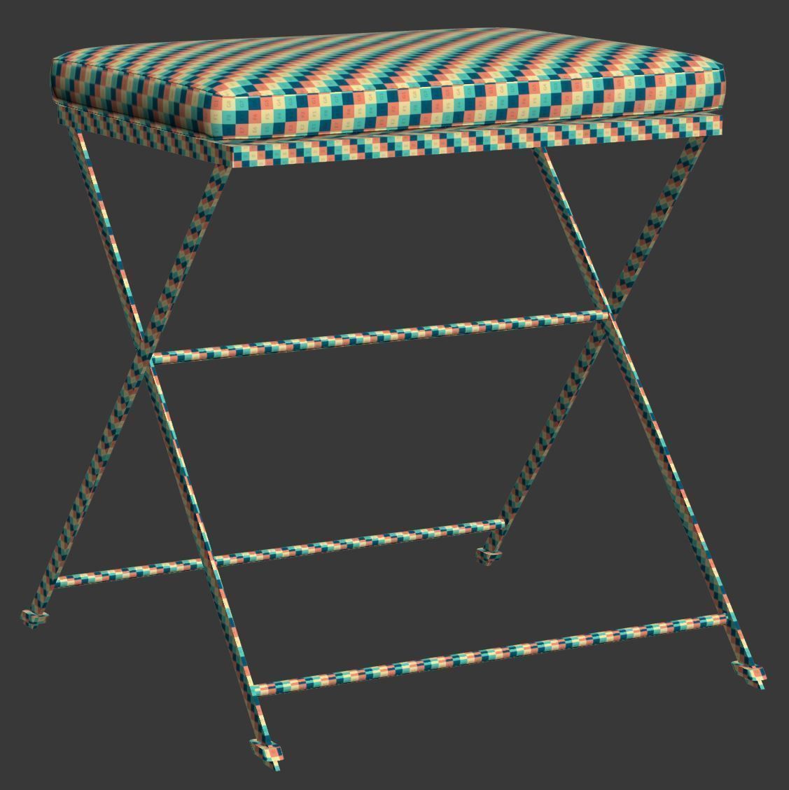 Manutti St-Tropez Footrest  Low-poly 3D model_4