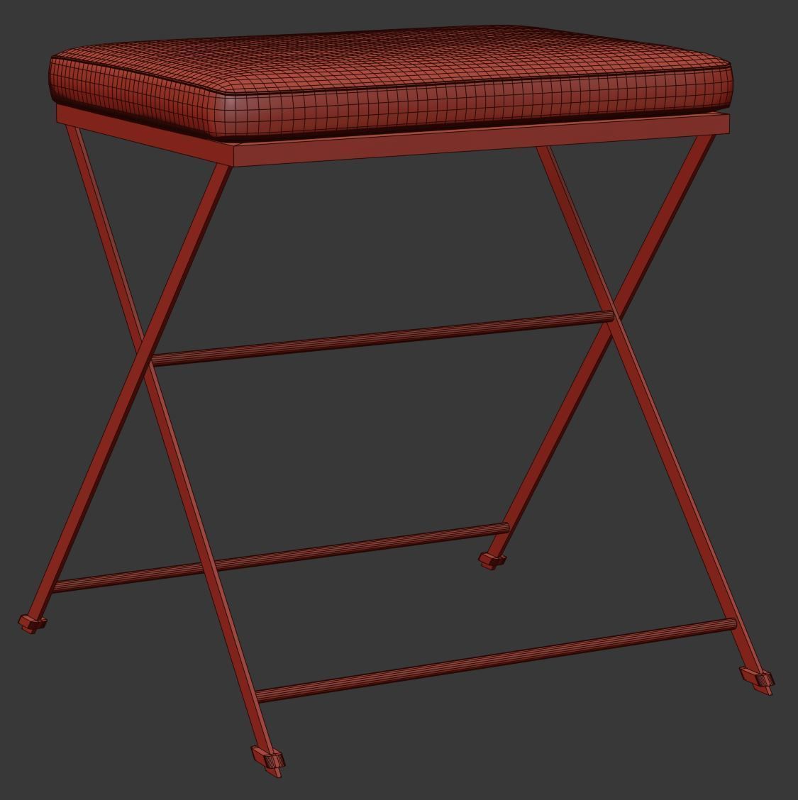 Manutti St-Tropez Footrest  Low-poly 3D model_3