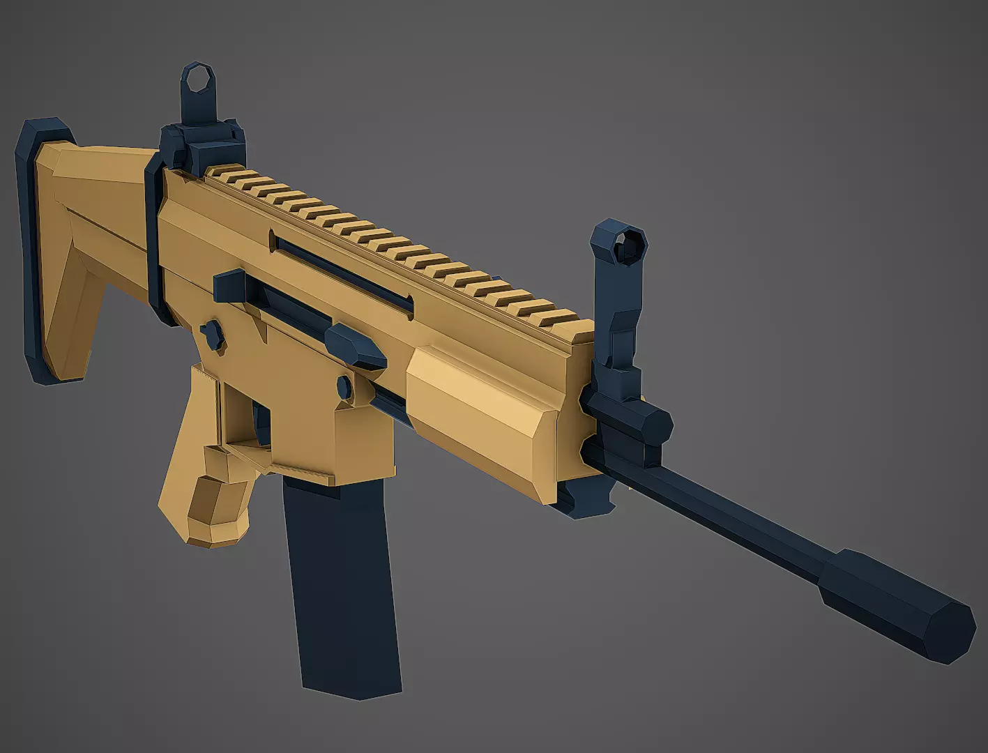 Stylized Scar-L Low Poly Mobile Ready Low-poly 3D model