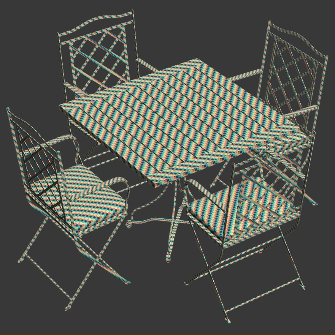 Manutti St-Tropez Dining Chair with Firenze bistro table  Low-poly 3D model_6