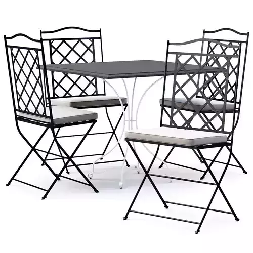Manutti St-Tropez Chair with Firenze table  Low-poly 3D model